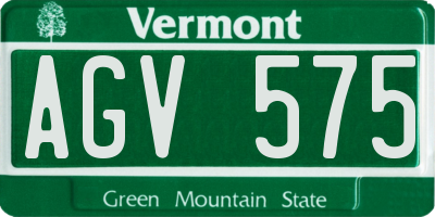 VT license plate AGV575