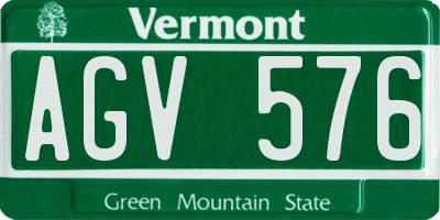 VT license plate AGV576