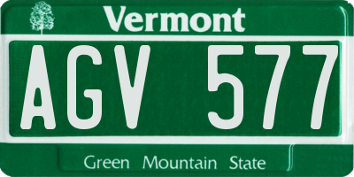 VT license plate AGV577