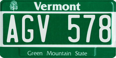 VT license plate AGV578