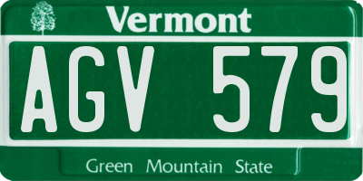 VT license plate AGV579