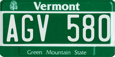 VT license plate AGV580