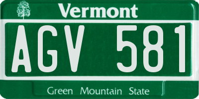 VT license plate AGV581