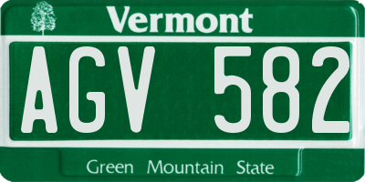 VT license plate AGV582