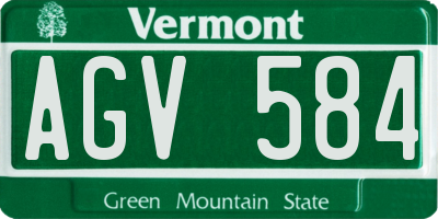 VT license plate AGV584