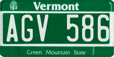 VT license plate AGV586