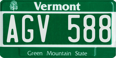 VT license plate AGV588