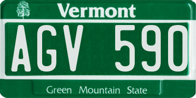 VT license plate AGV590