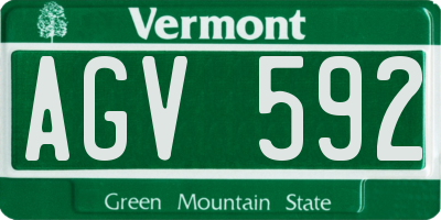 VT license plate AGV592
