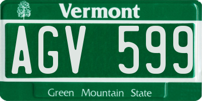 VT license plate AGV599