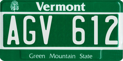VT license plate AGV612