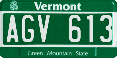 VT license plate AGV613