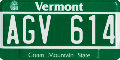 VT license plate AGV614