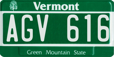 VT license plate AGV616