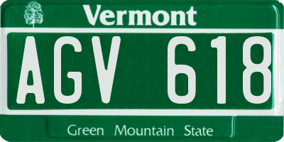 VT license plate AGV618