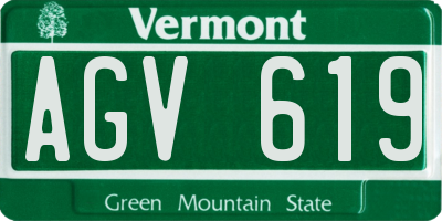VT license plate AGV619