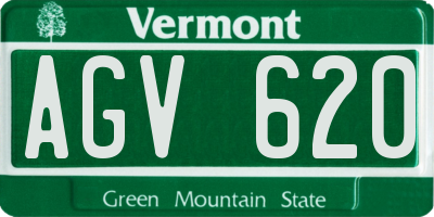 VT license plate AGV620