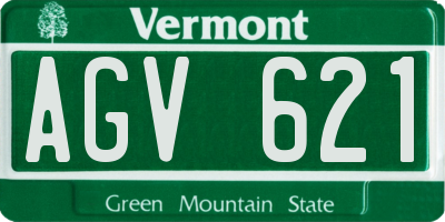 VT license plate AGV621