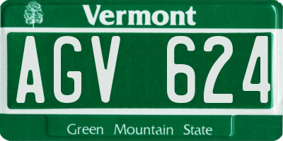 VT license plate AGV624