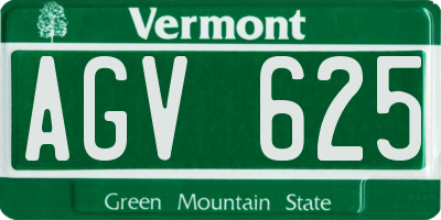 VT license plate AGV625