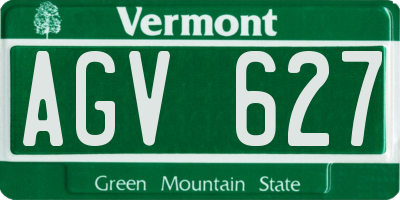 VT license plate AGV627
