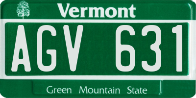 VT license plate AGV631