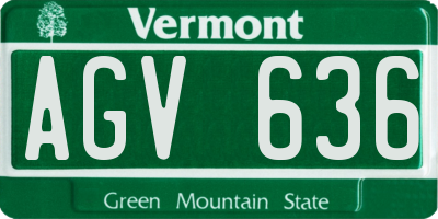 VT license plate AGV636