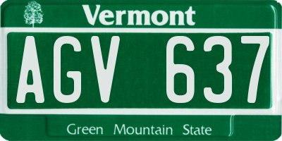 VT license plate AGV637