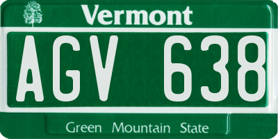 VT license plate AGV638