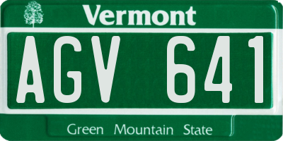 VT license plate AGV641