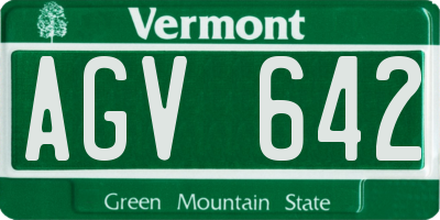 VT license plate AGV642
