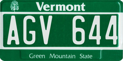 VT license plate AGV644