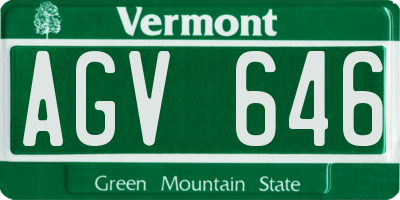 VT license plate AGV646