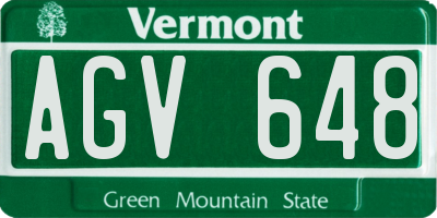 VT license plate AGV648