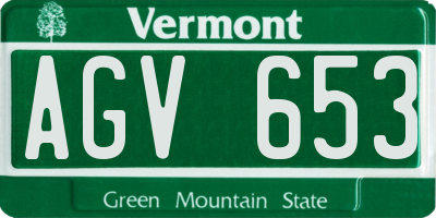 VT license plate AGV653
