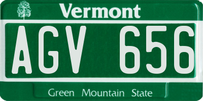 VT license plate AGV656