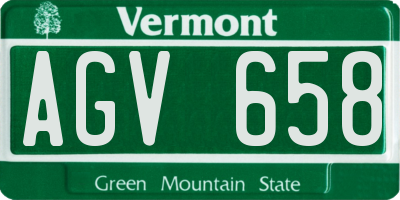VT license plate AGV658