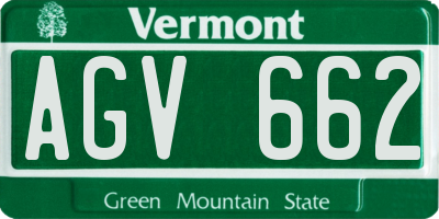 VT license plate AGV662