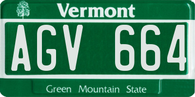 VT license plate AGV664