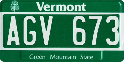 VT license plate AGV673