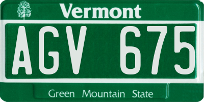 VT license plate AGV675
