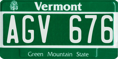 VT license plate AGV676