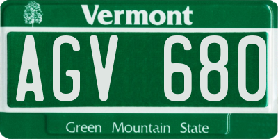 VT license plate AGV680