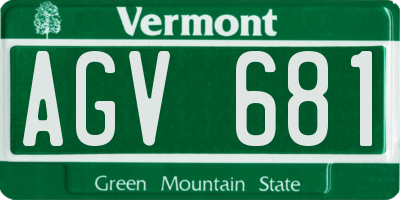 VT license plate AGV681