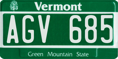 VT license plate AGV685