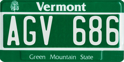 VT license plate AGV686