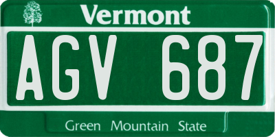 VT license plate AGV687