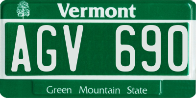 VT license plate AGV690