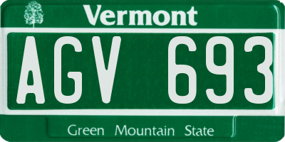 VT license plate AGV693