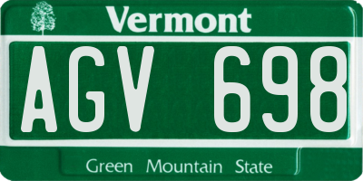 VT license plate AGV698